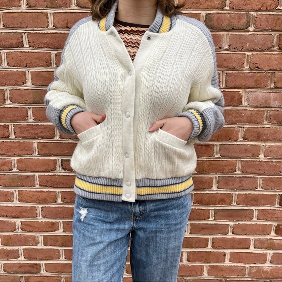 Retro Knit varsity/bomber jacket. size medium, unisex. Vintage - Picture 11 of 13